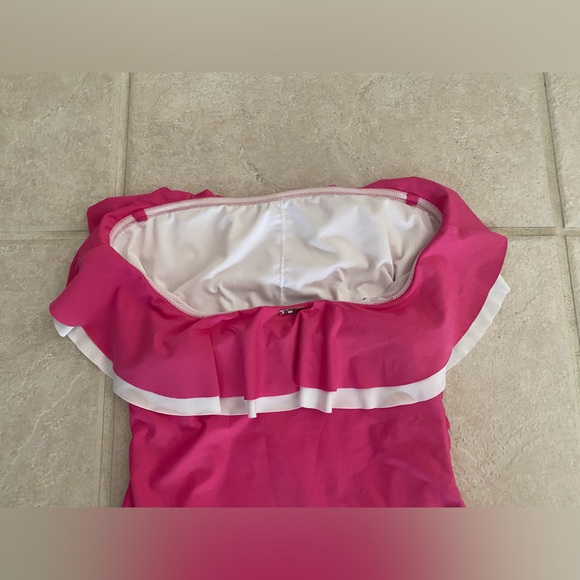 Tommy Hilfiger Ruffle Strapless One Piece Swimsuit - Size 10 - Picture 12 of 16